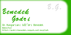 benedek godri business card